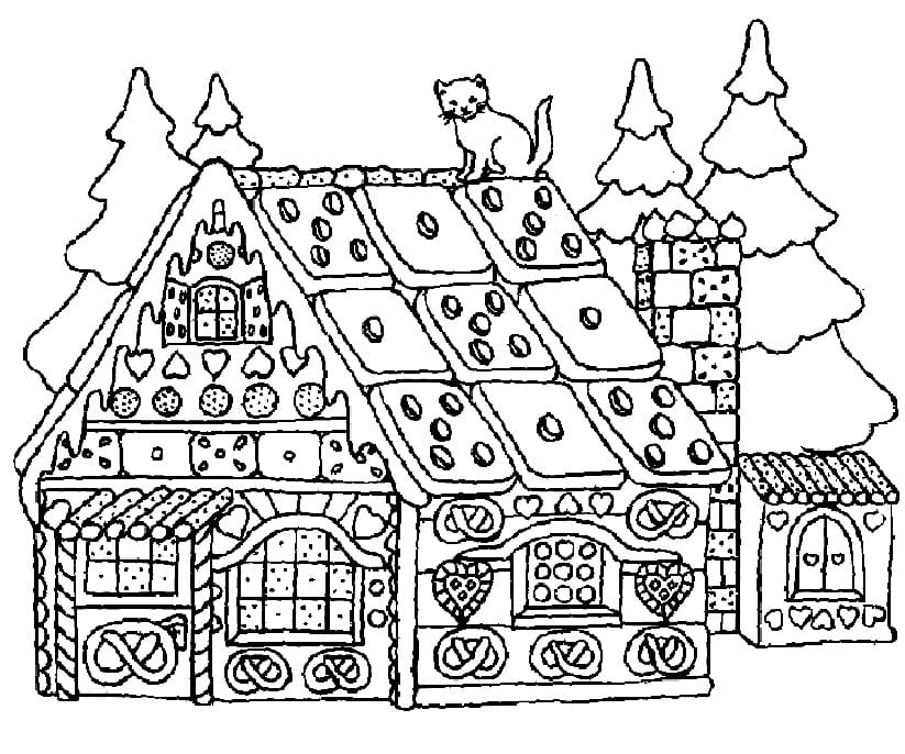 Desenho deGrande Casa de Gengibre para colorir