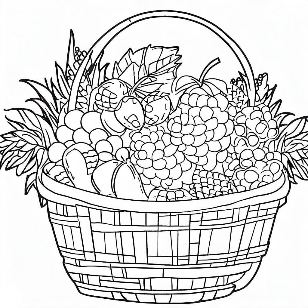 Desenho deGrande Cesta de Frutas para colorir