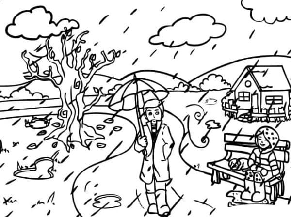 Desenho deGrande Chuva para colorir