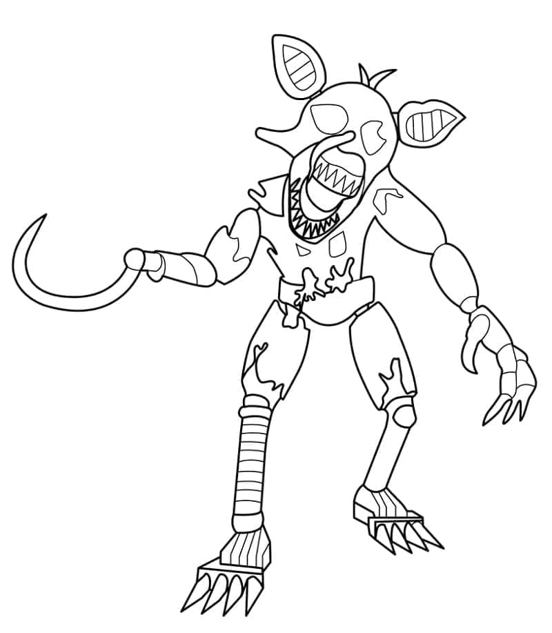 Desenho deGrimm Foxy de Animatronics FNAF para colorir