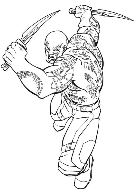 Desenho deGuardiões Da Galáxia Drax para colorir