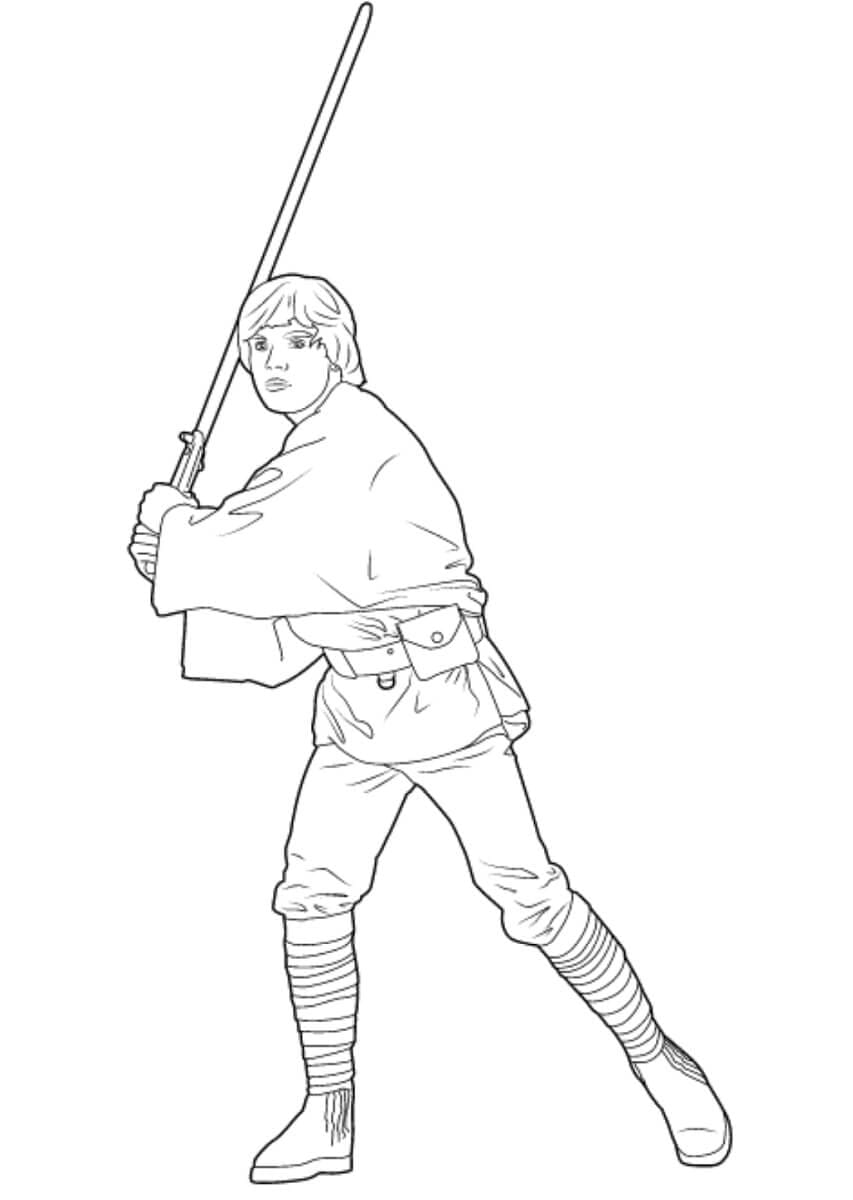 Desenho de Guerra das Estrelas Luke Skywalker para colorir