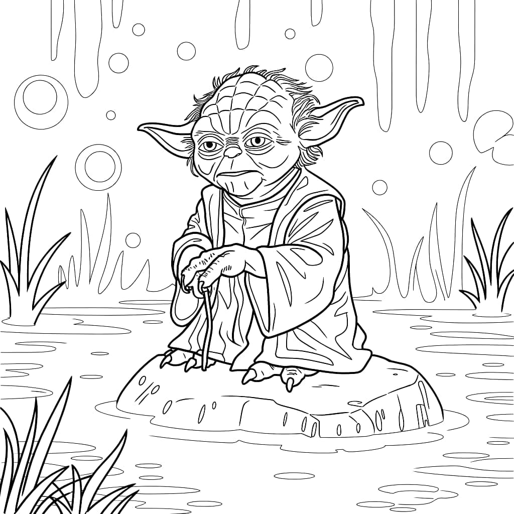 Desenho de Guerra das Estrelas Yoda para colorir