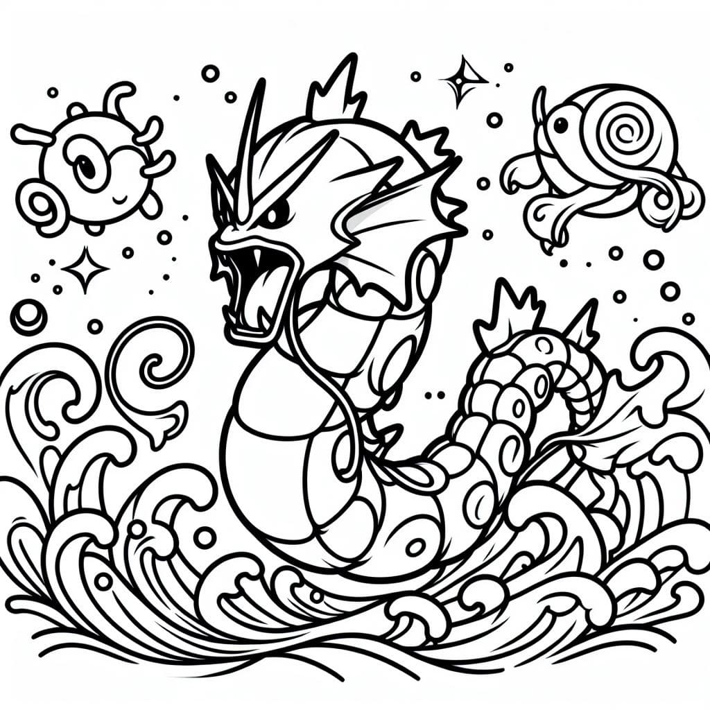 Desenho deGyarados Incrível para colorir