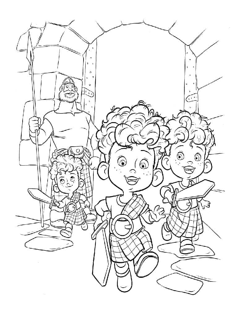 Desenho deHarris, Hubert e Hamish de Valente para colorir