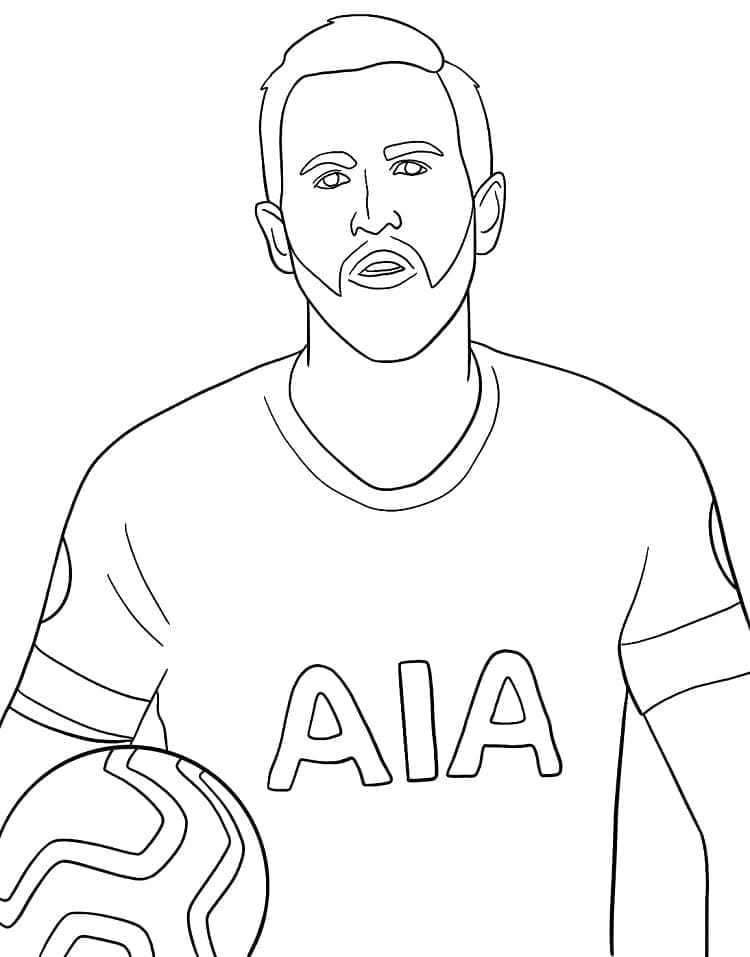 Desenho deHarry Kane Jogador de Futebol para colorir