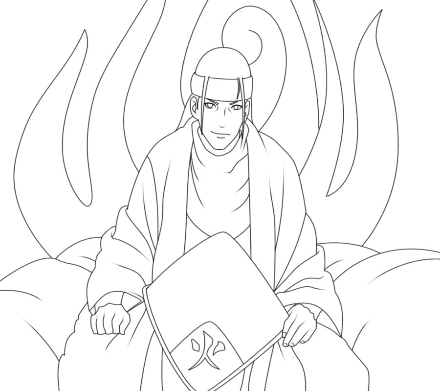 Desenho deHashirama Senju Hokage para colorir