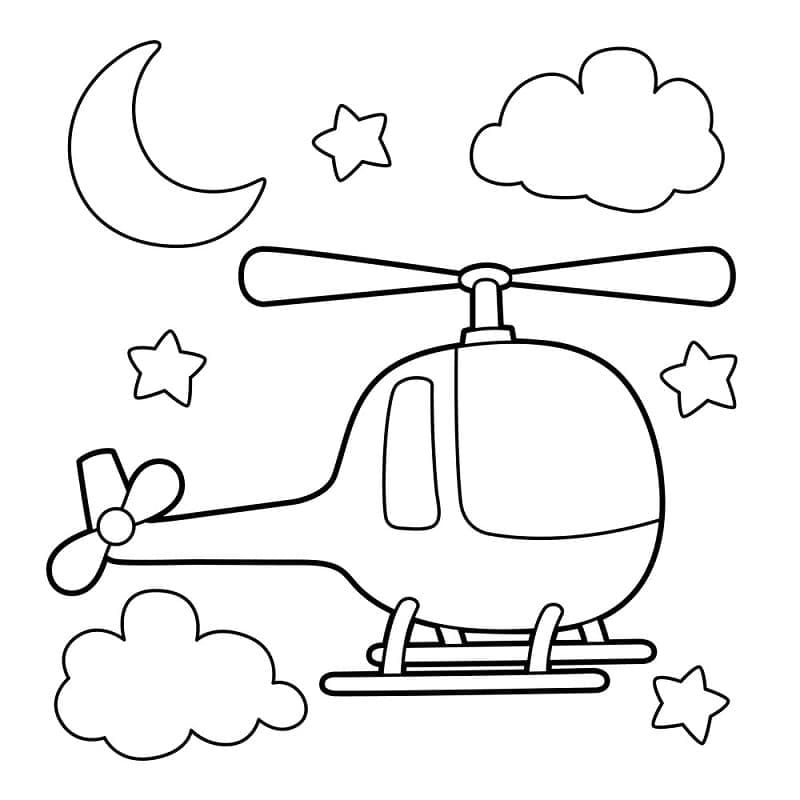 Desenho deHelicóptero Adorável para colorir