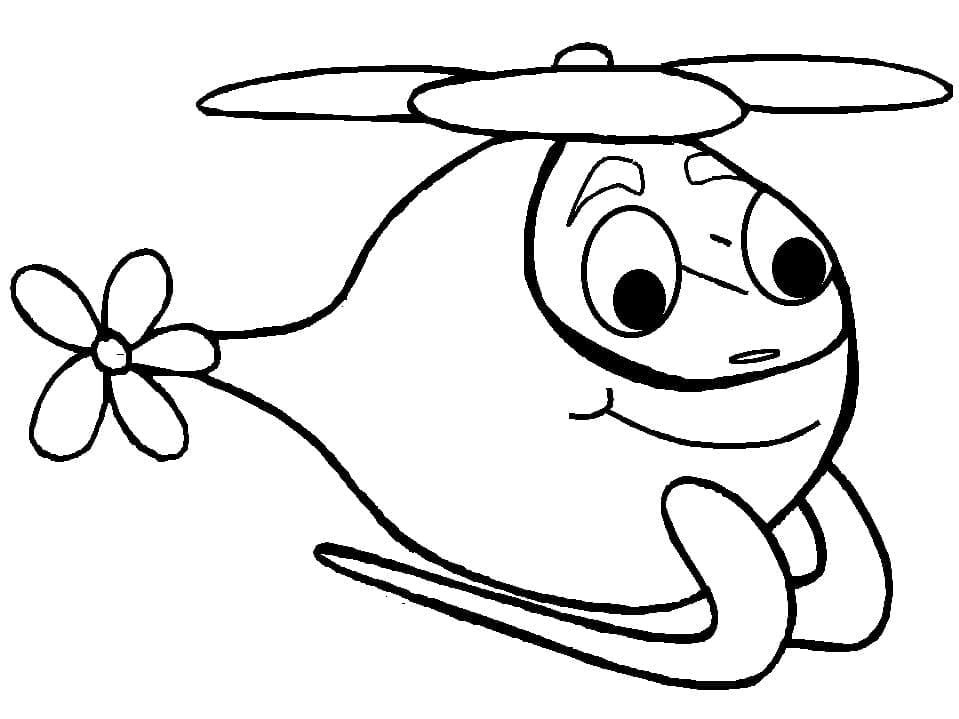 Desenho deHelicóptero Animado para colorir