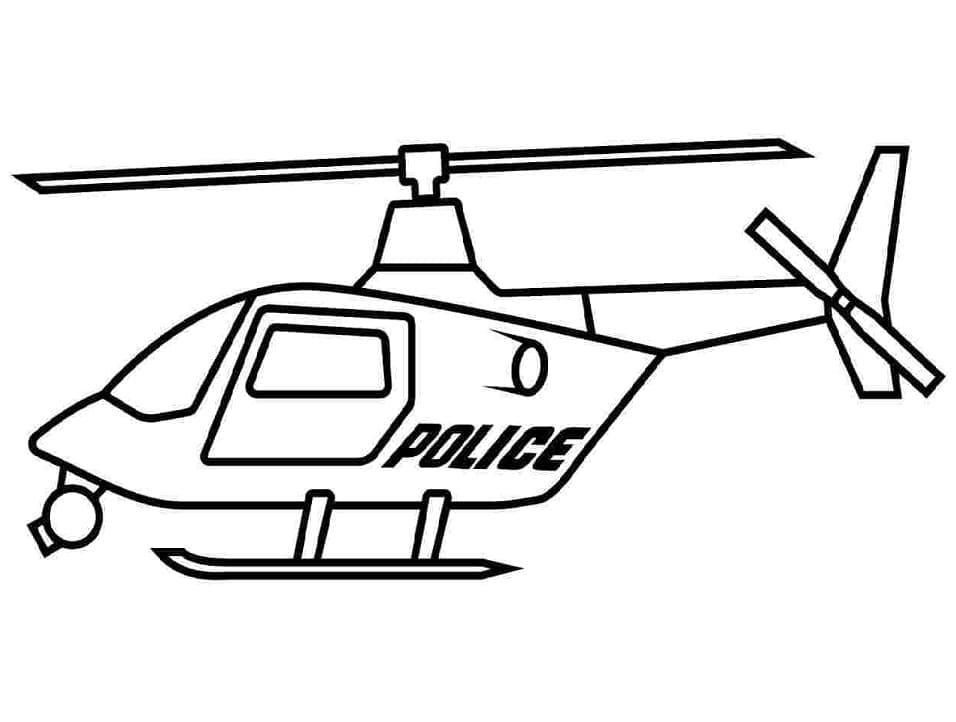 Desenho deHelicóptero da Polícia para colorir