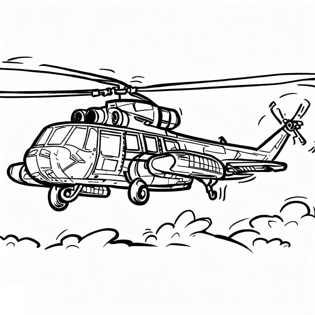 Desenho deHelicóptero de Combate para colorir