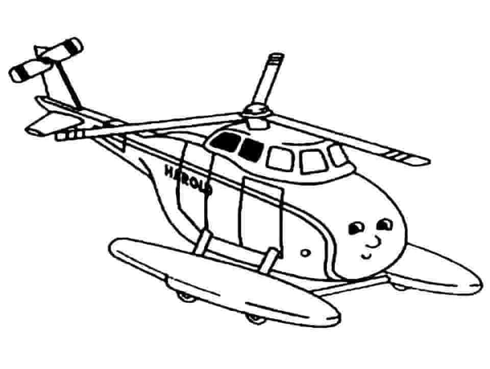 Desenho deHelicóptero de Desenho Animado para colorir