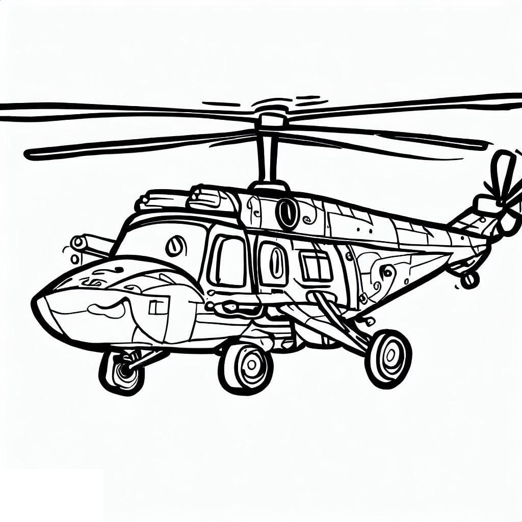 Desenho de Helicóptero do Exército para colorir