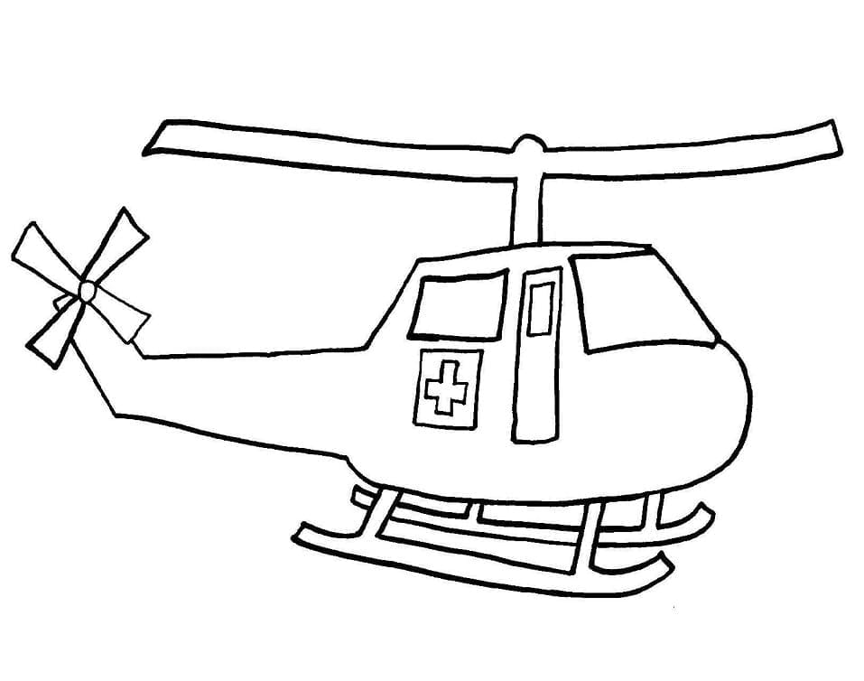 Desenho deHelicóptero Médico para colorir