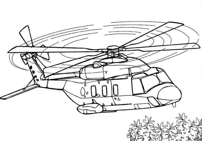 Desenho deHelicóptero Militar para colorir