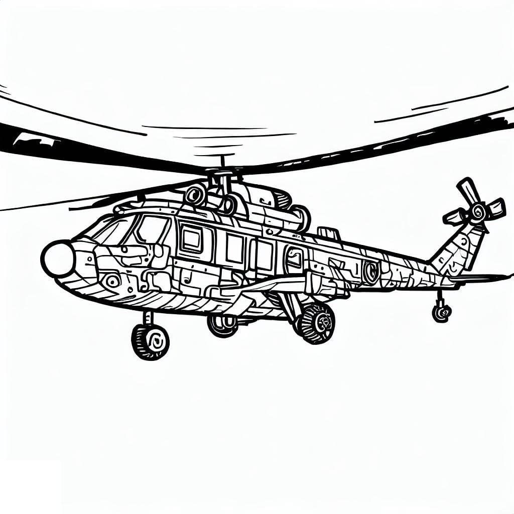 Desenho deHelicóptero Militar para colorir