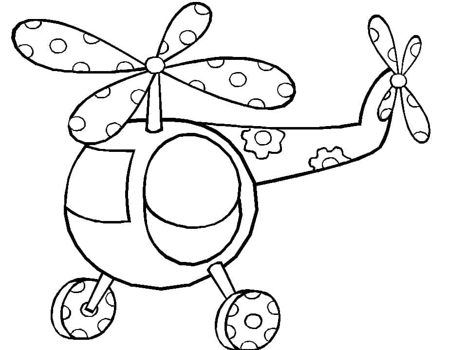 Desenho deHelicóptero Muito Fofo para colorir