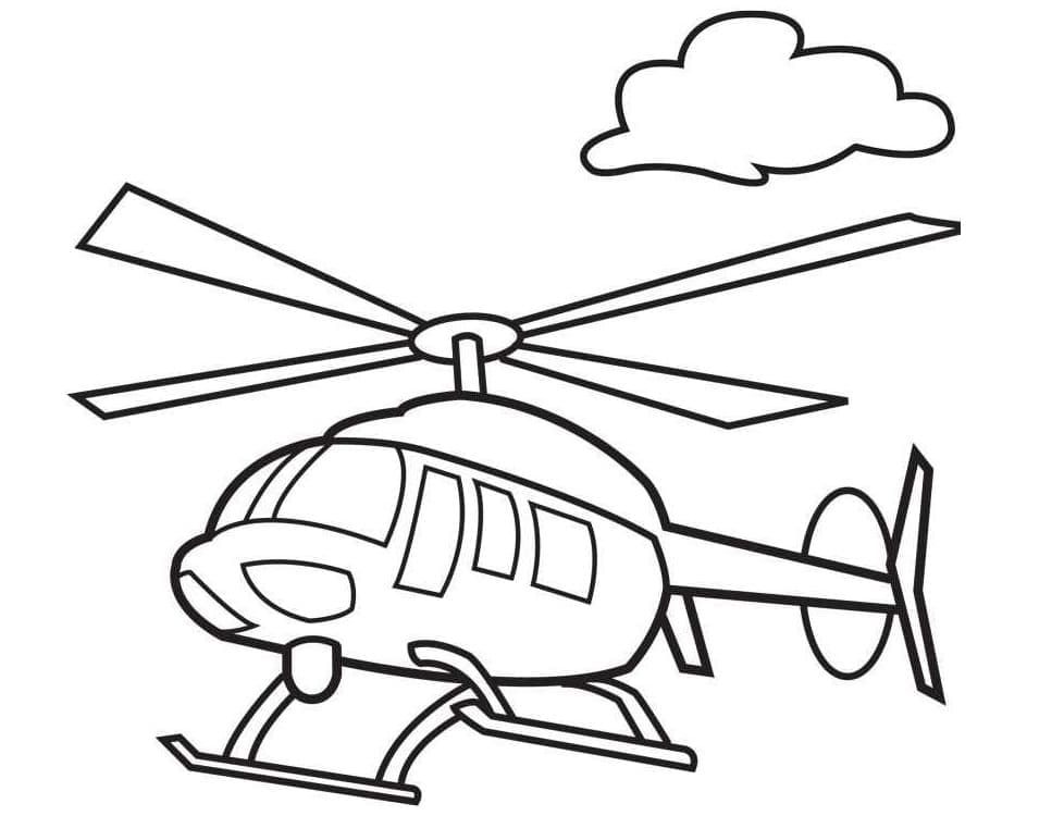 Desenho deHelicóptero no Céu para colorir