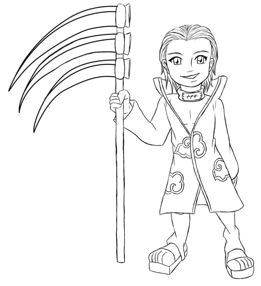 Desenho deHidan Chibi para colorir