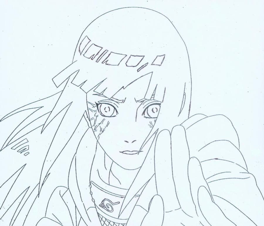 Desenho deHinata 3 para colorir