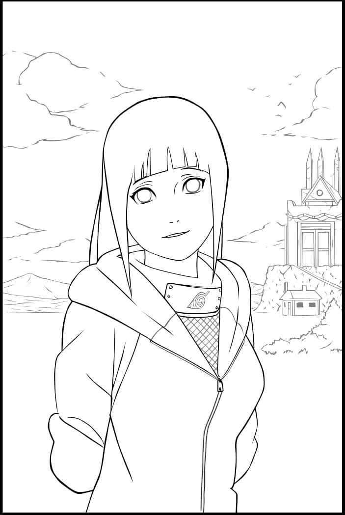 Desenho deHinata 4 para colorir