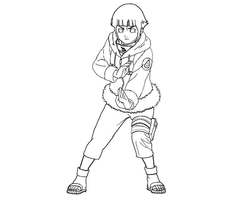 Desenho deHinata Com Raiva para colorir