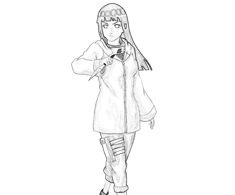 Desenho deHinata de Anime Naruto para colorir