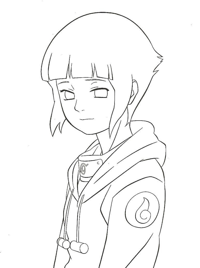 Desenho deHinata Fofa para colorir