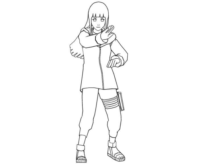 Desenho deHinata Hyuga de Naruto para colorir