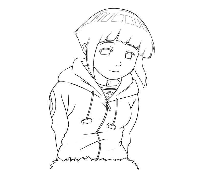 Desenho deHinata Jovem para colorir