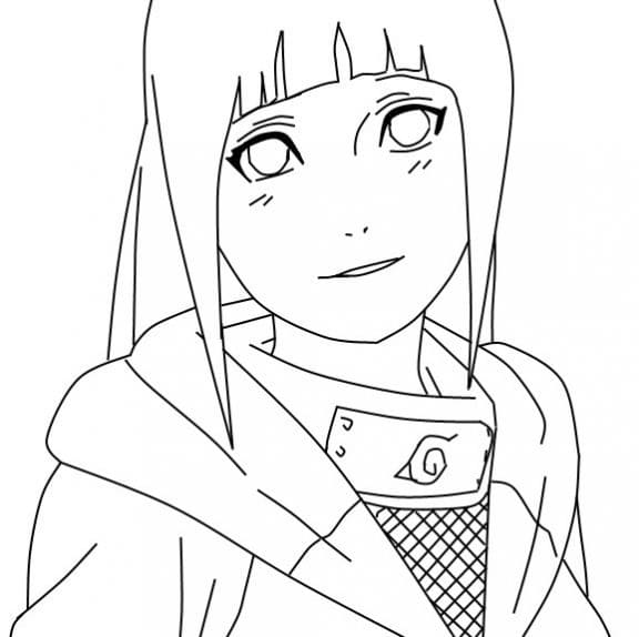 Desenho deHinata Sorrindo para colorir