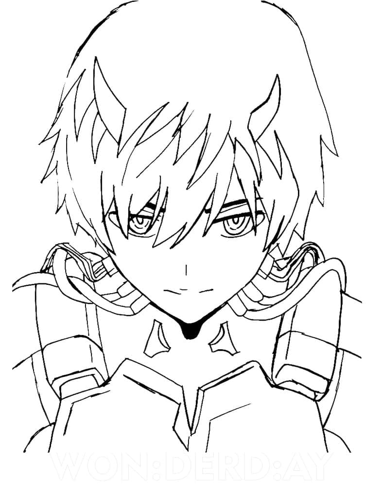 Desenho deHiro de Darling in the Franxx para colorir