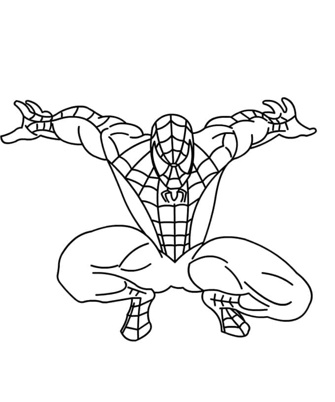 Desenho de Homem Aranha Fácil para colorir