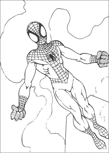 Desenho deHomem Aranha Voador para colorir