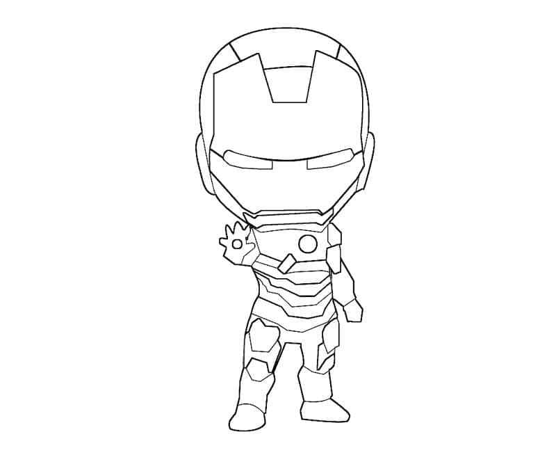 Desenho deHomem de Ferro Chibi para colorir