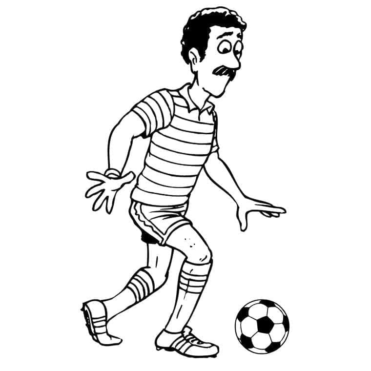 Desenho deHomem Jogando Futebol para colorir