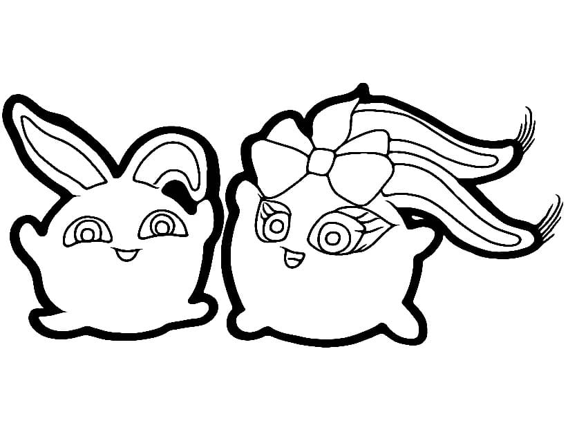 Desenho deHopper e Iris Sunny Bunnies para colorir