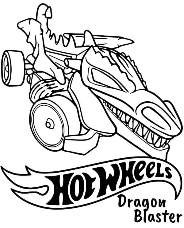 Desenho deHot Wheels Dragon Blaster para colorir