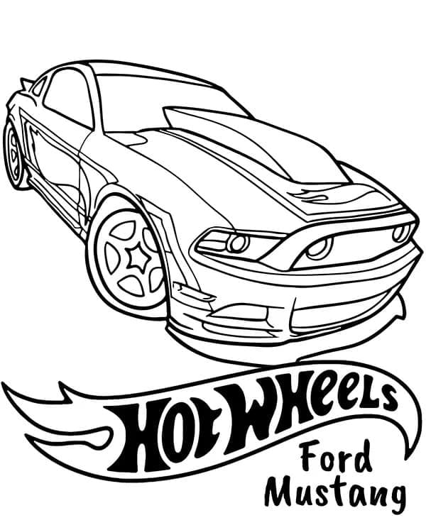 Desenho deHot Wheels Ford Mustang para colorir