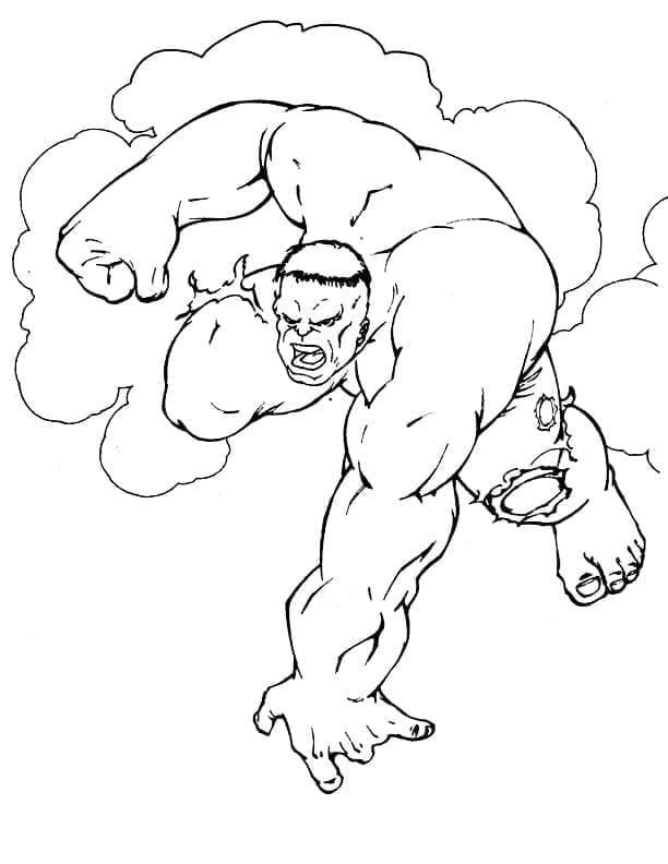 Desenho deHulk de Super-herói para colorir