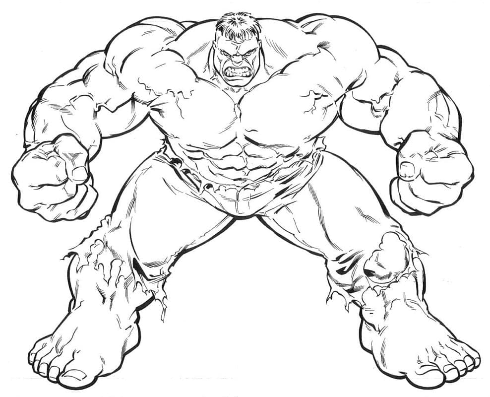 Desenho deHulk en Marvel Vingadores para colorir