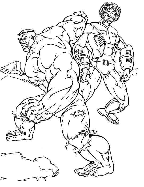 Desenho deHulk vs Vilão para colorir