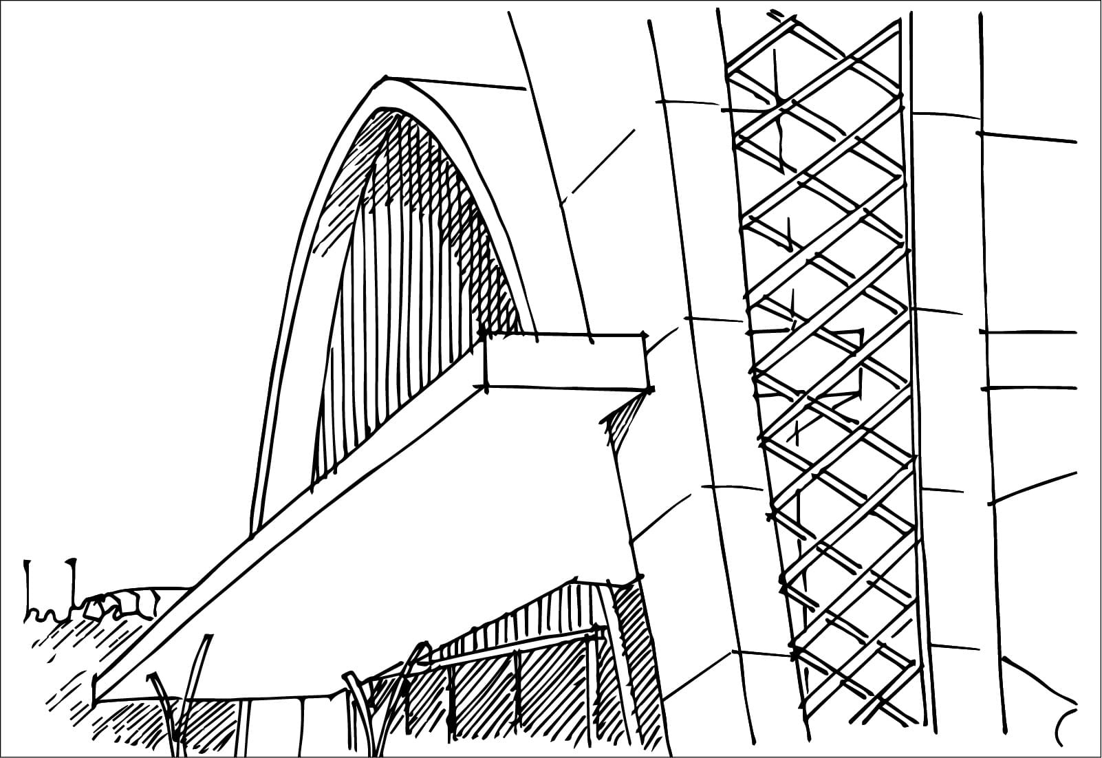 Desenho de Igreja da Pampulha para colorir