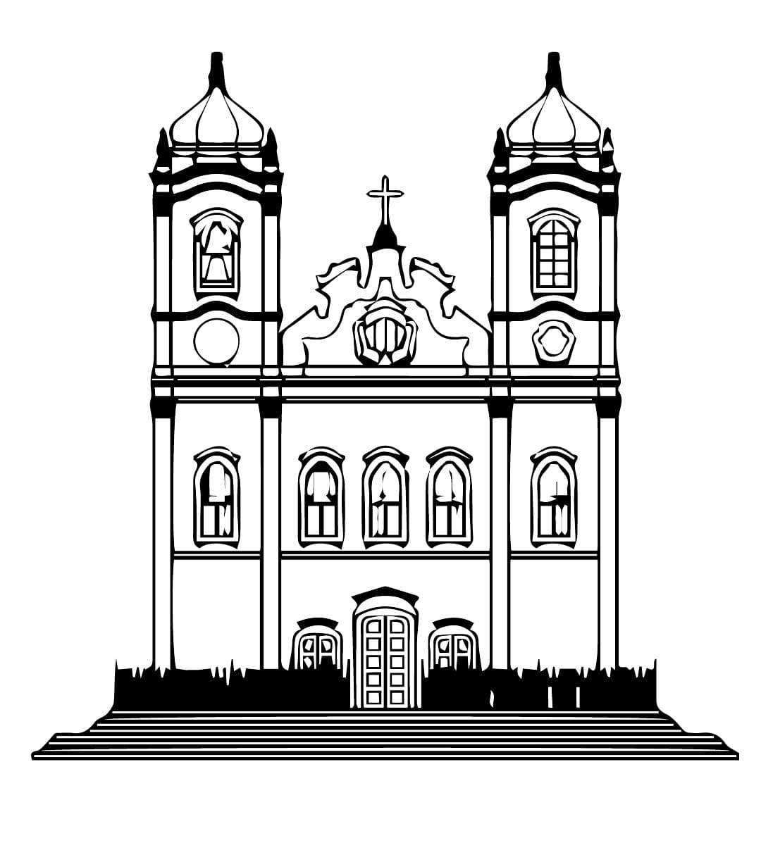 Desenho de Igreja do Bonfim para colorir