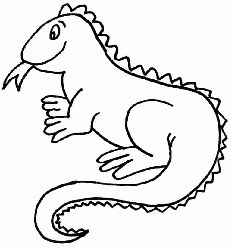 Desenho deIguana Engraçada para colorir