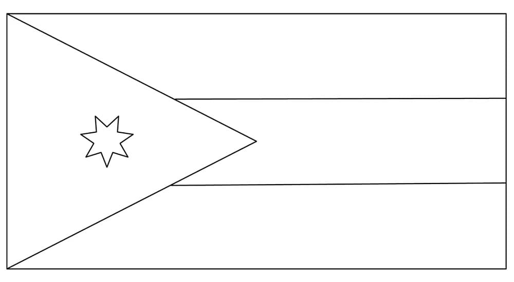 Desenho deImagem da Bandeira da Jordânia para colorir