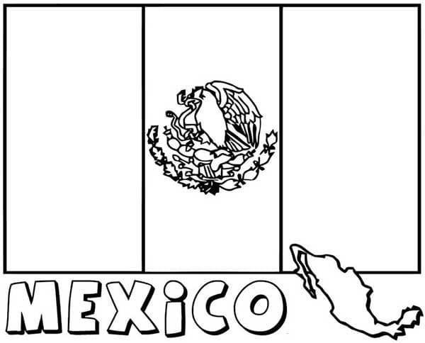 Desenho deImagem da Bandeira do México para colorir