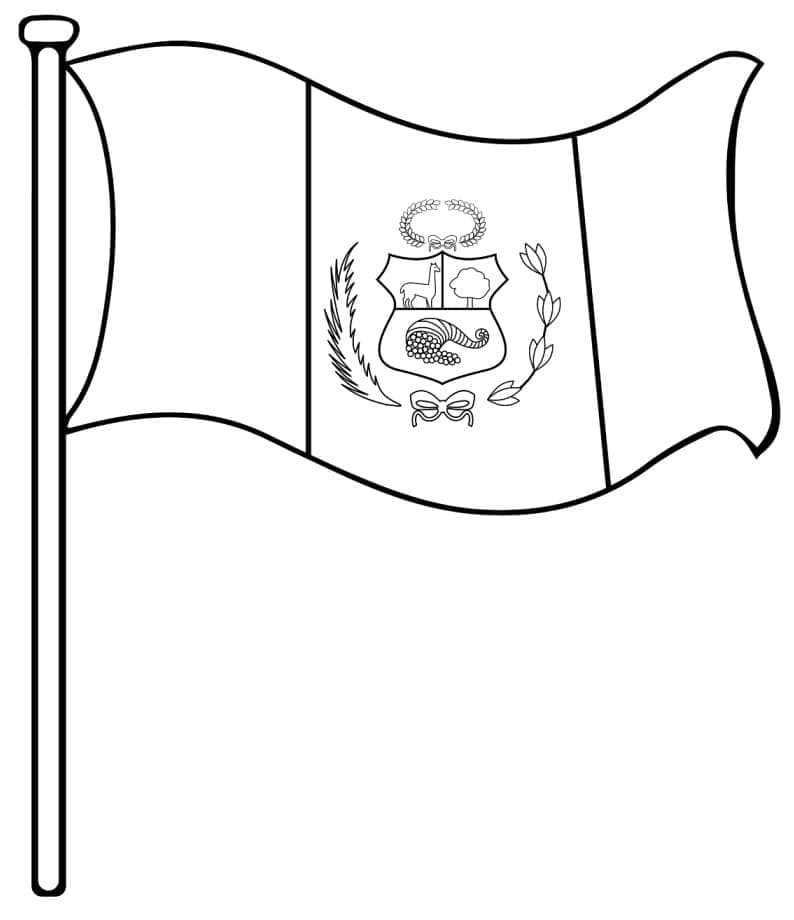 Desenho deImagem da Bandeira do Peru para colorir