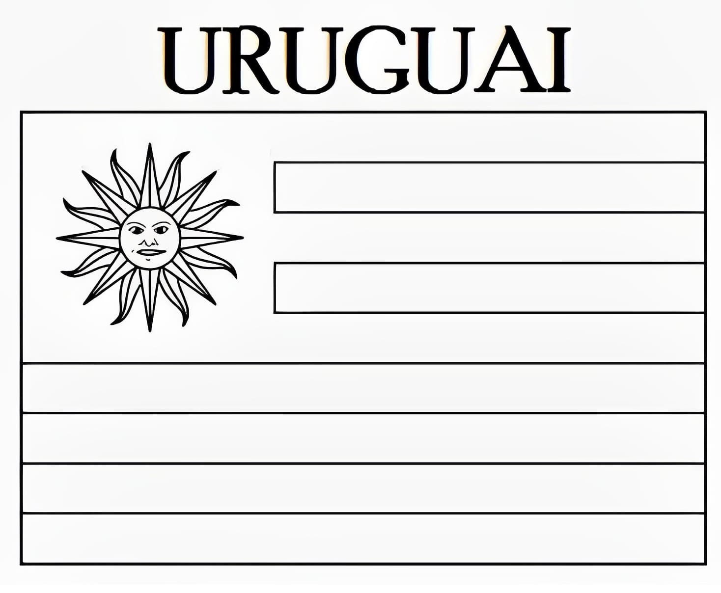 Desenhos de Bandeira do Uruguai para colorir