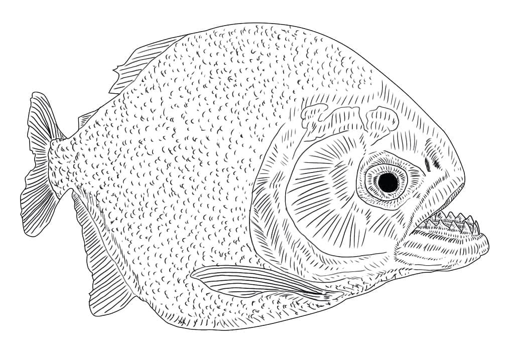 Desenho deImagem da Piranha para colorir